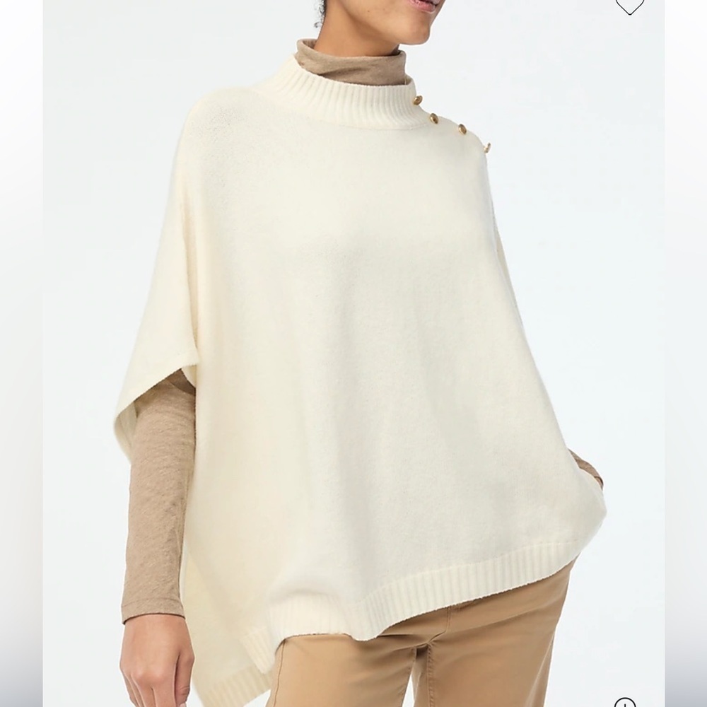 J crew Button-neck poncho